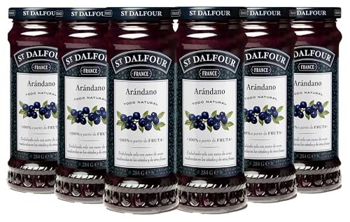 St Dalfour ARÁNDANO | Fruta triturada | Mermelada natural | Caja 6 frascos x 284gr | 100% fruta sin azúcares añadidos