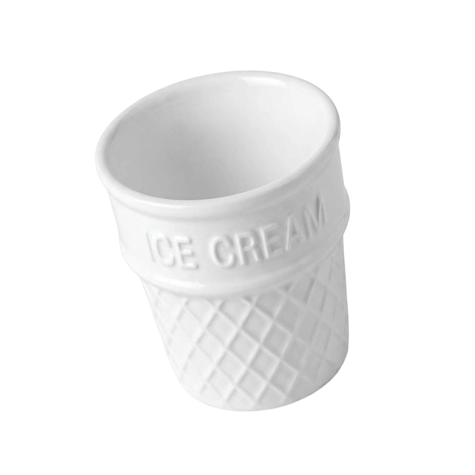 PANGBOER Waffles-Styles Snacks Cup Dessert Container Miniature Ice Cream Cone Ceramic Bowl for Candy and Condiments Point Molded Dessert Bowl