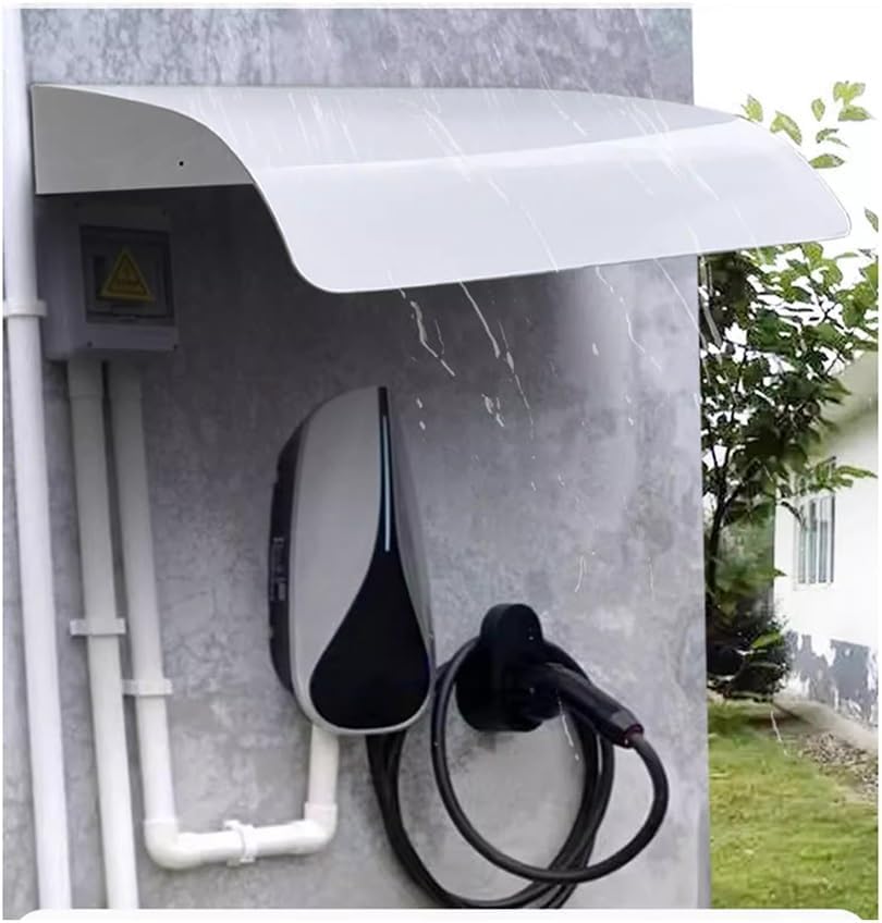 Housse pour borne de recharge murale en acier inoxydable blanc anti-intempéries