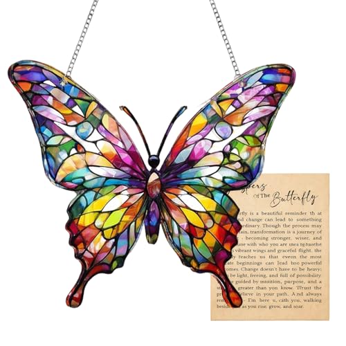 Sun Catchers for Windows Butterfly Garden Ornament Suncatchers Decorative Window Accents for Home Decor 11x11 cm Size