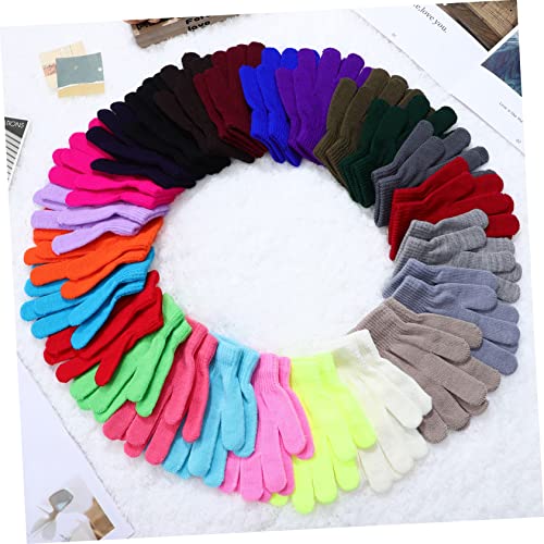 NOLITOY 24pairs Boy Girl Knit Gloves Boys and Girls Gloves Winter Warm for and2