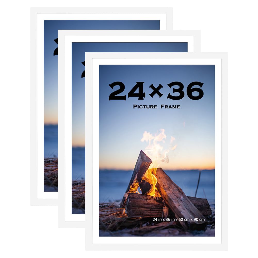Scholar Tree 24x36 Inch Picture Frame White Set of 3,75 x 50 cm Frame Wall Mountable — image 1