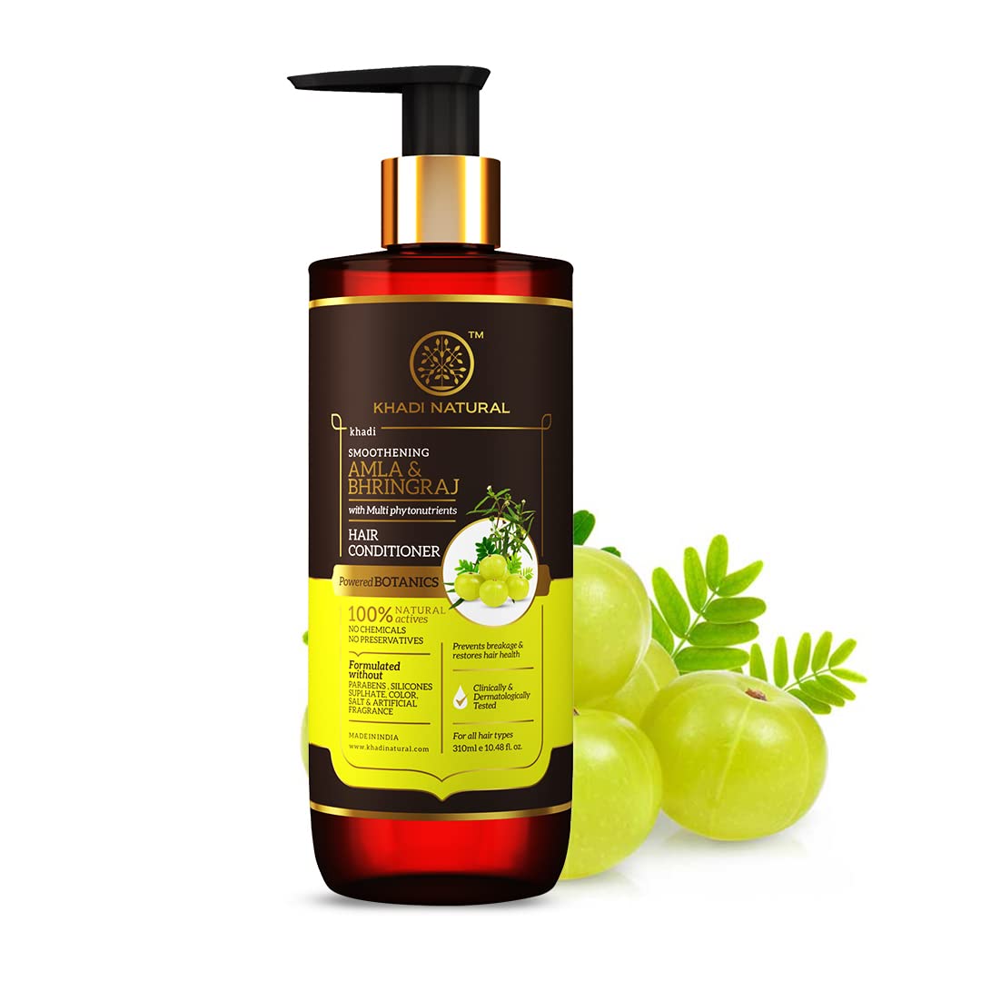 Khadi Natural Powered Botanics Amla and Bhringraj Hair Conditioner 310 ml, Nourishes Hair, Conditioner for Smooth Hair, Paraben, Silicone and Sulphate Free, Suitable for All Hair Types-image-15