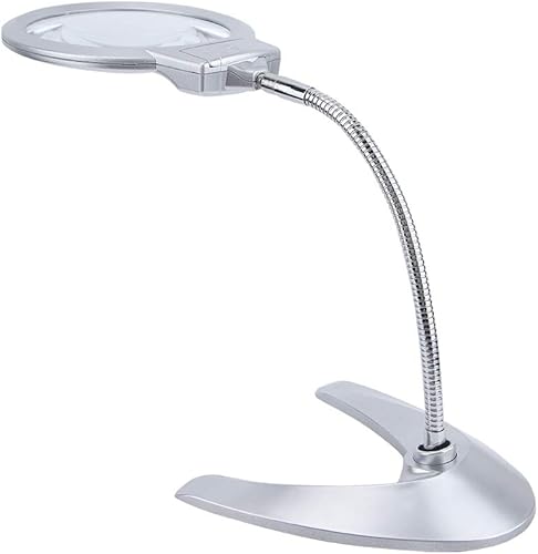 Lupa de escritorio de 0.098 x 0.197 x 5.118 in, lámpara de escritorio LED regulable sin escalones, lupa con luz ajustable para pasatiempos diarios,