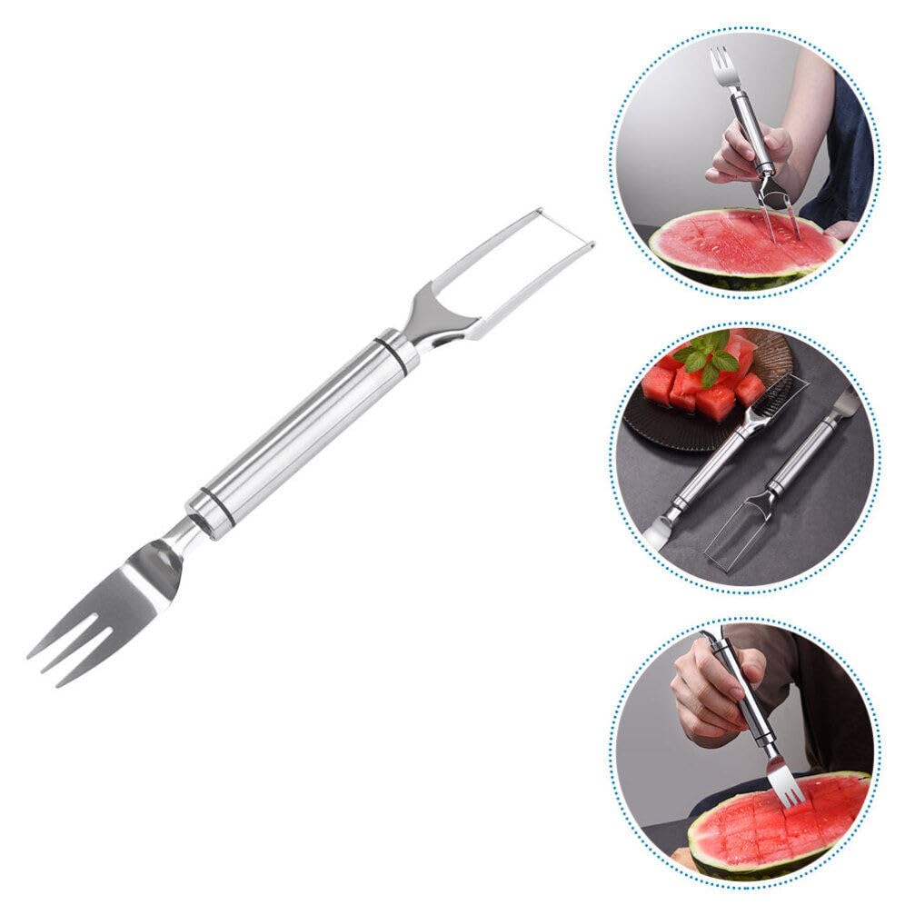 Kichvoe Watermelon Fork Slicer Cutter Fruit Cutting Tool for Easy Watermelon Slicing for Home Restaurant Summer Parties Compact Convenient Kitchen Utensil