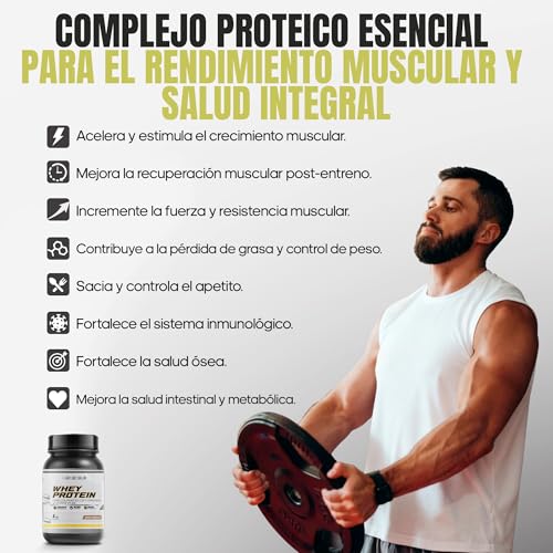 Miniatura 4 de Whey Protein 1KG | 43g Proteína/dosis | Proteína en polvo, BCAA, Glutamina, Colágeno, Magnesio y Vitamina B6 | Aumenta Masa Muscular, Fuerza, Recuperación | Alta Disolución, Fácil Digestión Chocolate
