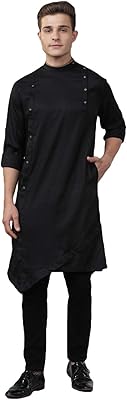The Indian Garage Co Black Slim Fit Kurta