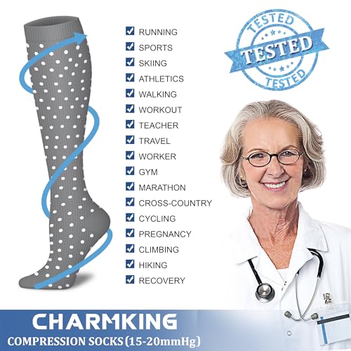Image of Compression Socks (7 Pairs), 15-20 mmhg is BEST Graduated Athletic & Medical for Men & Women, Running, Flight, Travel, Nurses, Pregnant - Boost Performance, Blood Circulation