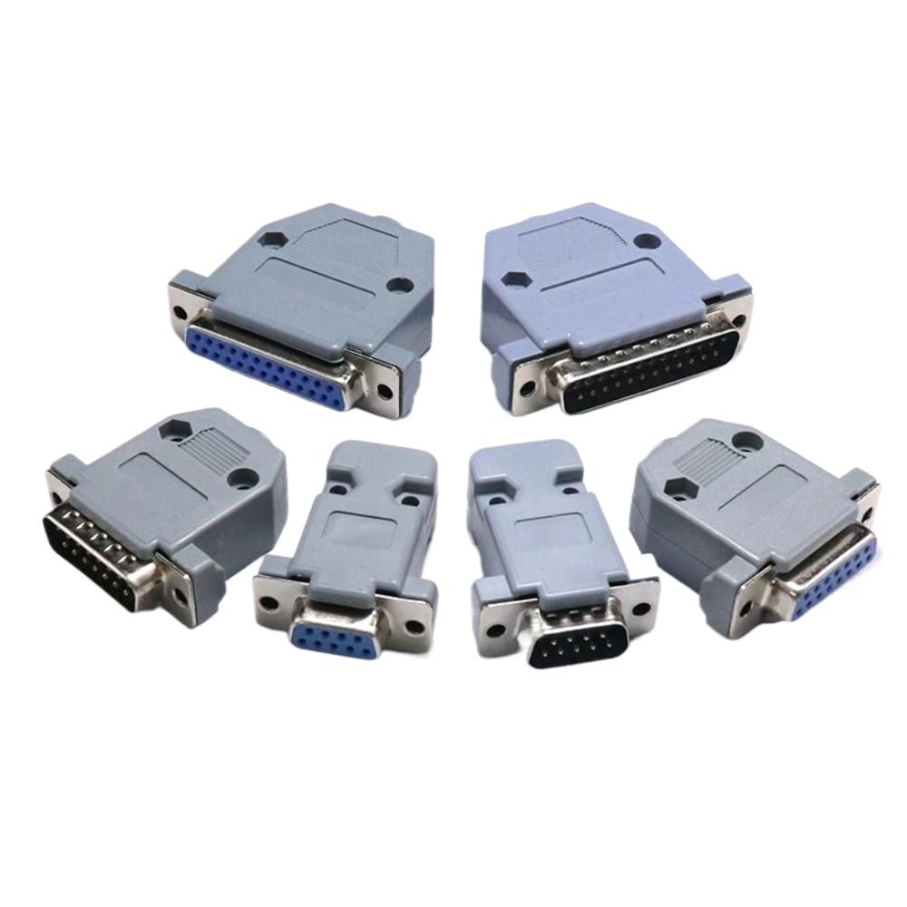 1/2sets DB Adapter Connector Plug D Type RS232 COM Serial 9/15/25/37 Pin Ho*/le Port Socket Female Male Screw Installation Shell(DB25 Male,2set)