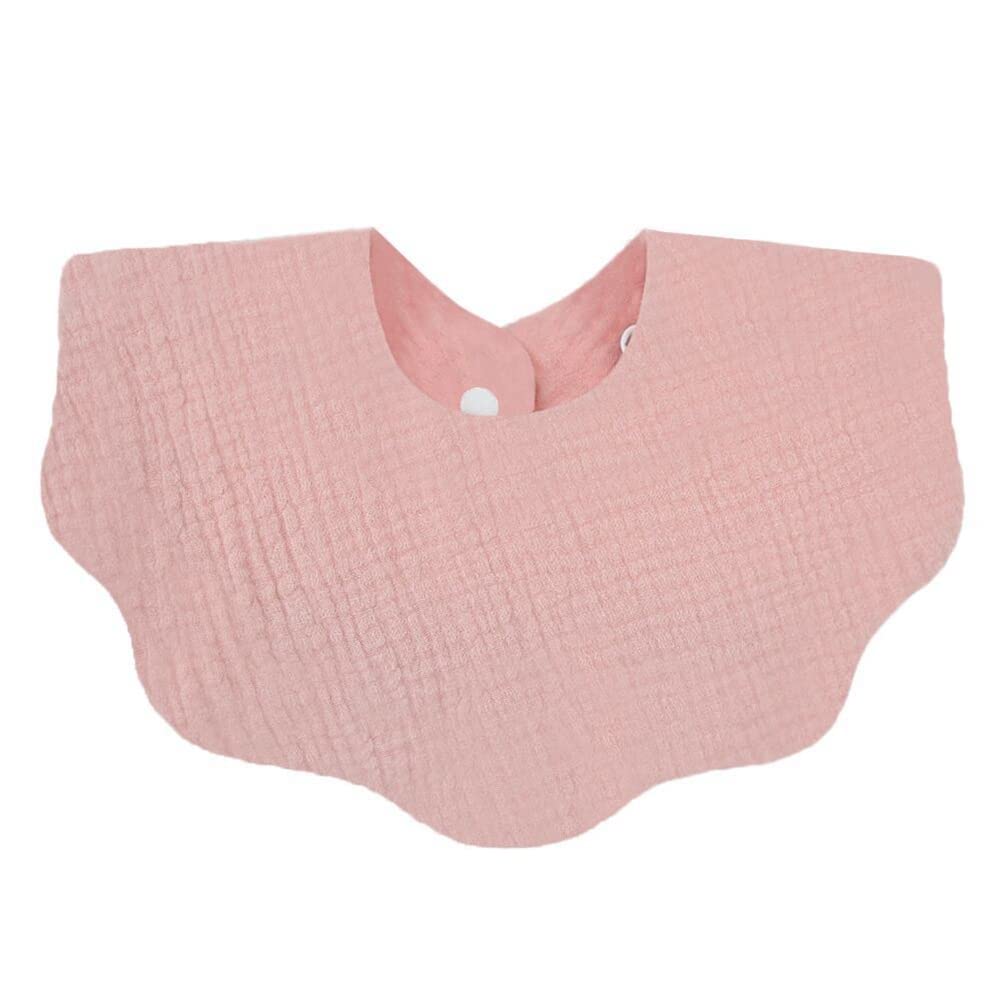 Surakey Newborn Muslin Bibs, Baby Bandana Drool Bibs for Boys Girls Infant, 100% Organic Cotton & Absorbent Hypoallergenic Pullover (Pink)