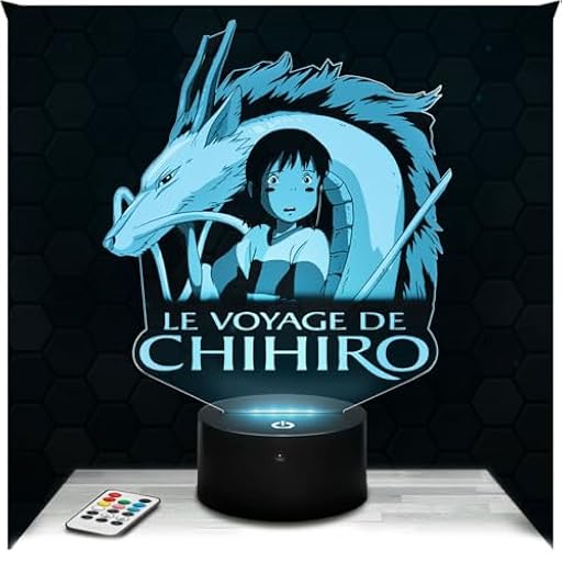 Lámpara de mesilla de noche, luz nocturna táctil Manga - Chihiro et Haku lámpara LED ilusión 3D, idea de regalo para niños y niñas, Navidad, lámpara de mesilla de noche para niños o adultos. | Ya disponible en tu tienda friki favorita! En mundofriki.es!