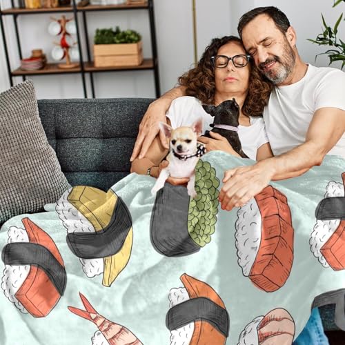 Couverture Polaire Sushi Plaid Lit Canapé 150x100cm