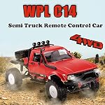 RC Truck 1/16 Scale RC Rock Crawler 2.4G 4x4 Remote Control Offroad Car RC Semi Trucks and Trailer All Terrain Car,2CH Vehicles RTR Hobby Grade Toy Gift Adult Age 16+ (WPL C14)