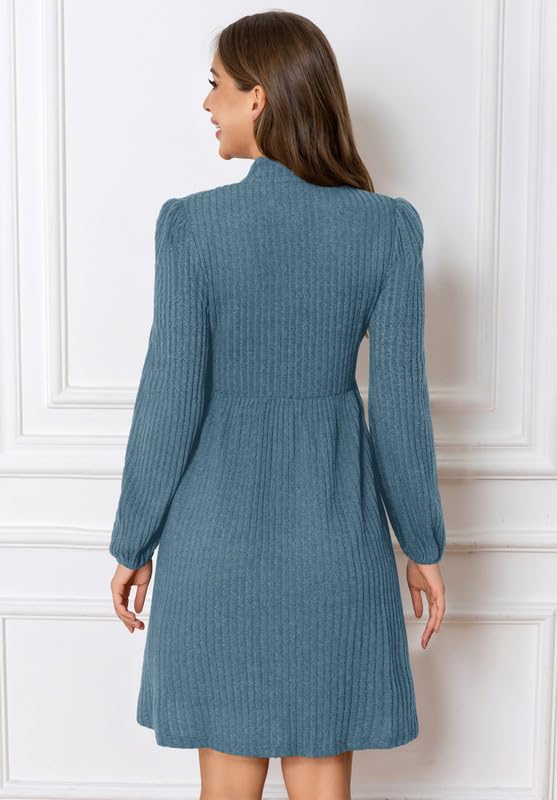 Image of MarryUP Womens Work Dresses Elegant Square Neck 3 /4 Sleeve High Waist Bodycon Ruffle Vintage Church Pencil Midi Dress
