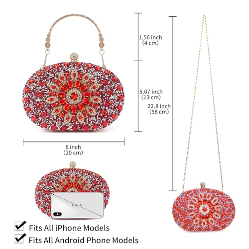 Image of Sparkly Women's Evening Clutch Purses Rhinestone Bag Luxury Handbags For Weddings Formal Prom Party