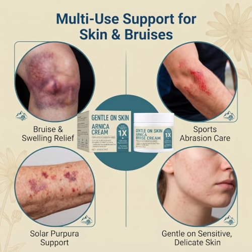 Image of Arnica Bruise Cream Extra Strength for Seniors & Thin Skin, 4.23OZ | Enriched Arnica Montana with Vitamins K, C E for Relief Bruises, Swelling & Discoloration, Daily Care for Bruises Face & Body