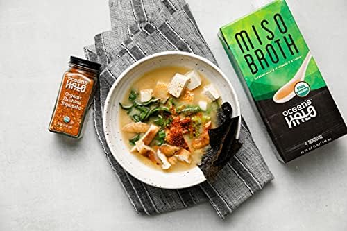 Ocean's Halo Organic Miso Broth, Gluten Free, Vegan & Vegetarian Noodle Broth, Pack of 6 Cartons x 946 ml