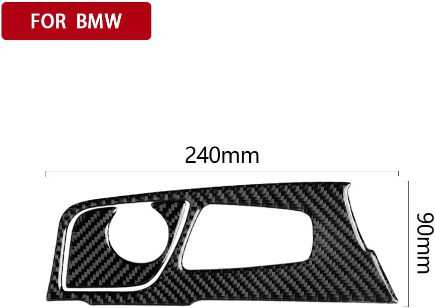 2pcs/Set Black Carbon Fiber Car Center Console Gear Shift Panel Cover Sticker Interior Trim Decal Set Compatible with BMW 5 Series G30 2017 2018 2019 2020 2021 2022 2023 2024 Decorative Accessories