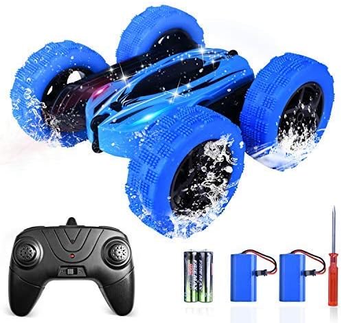 BONROB RC Stunt Car, Toys Remote Control Racing Car with Double Sided 360°Flips Control Tracks 4WD Off Road Truck for Kids and Adults GD828 （Two USB Rechargeable Batteries for Car）