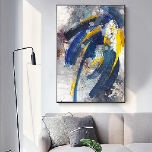 Affiches et gravures abstrait bleu encre sur toile impression premium pour maison