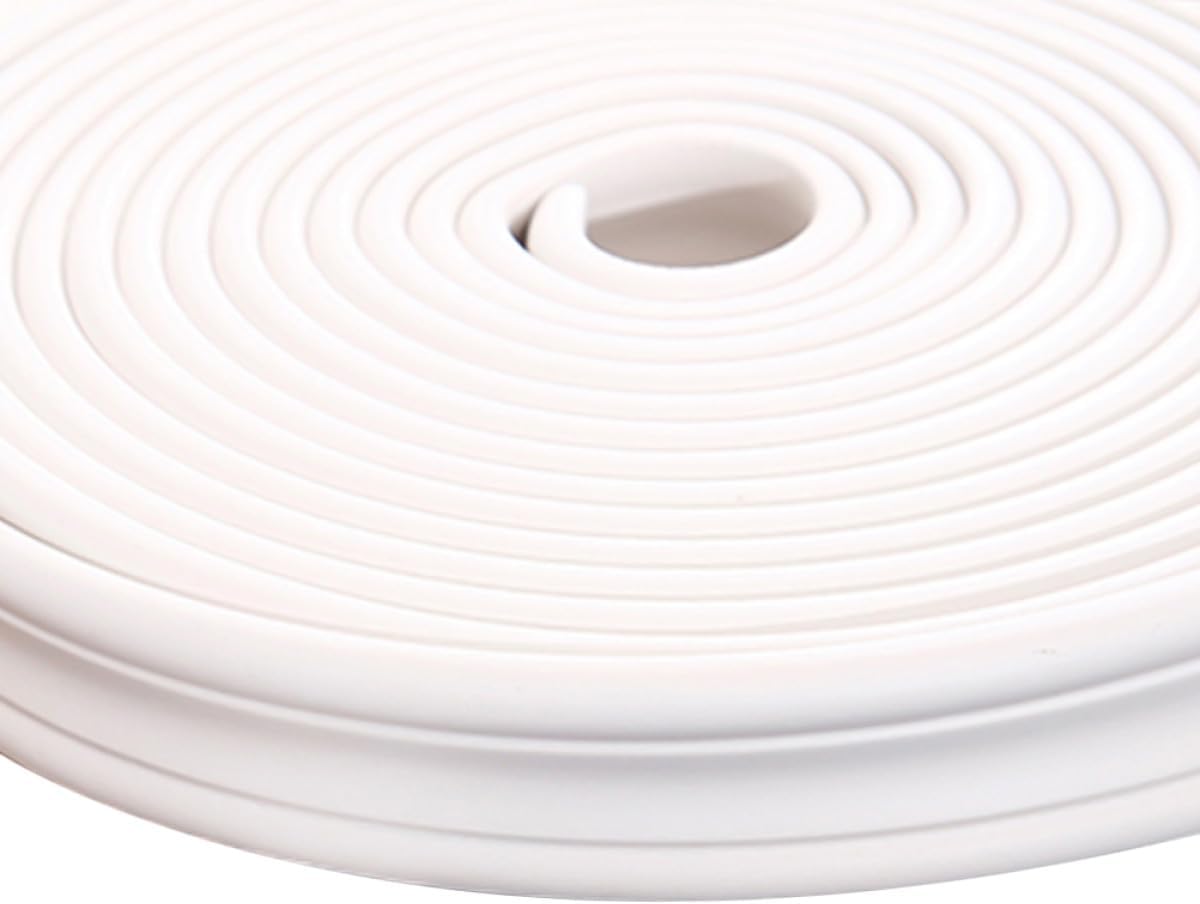 Safety Table Corner Protector Bumper Strip for Furniture Edge Guard, Self-Adhesive 5m Long X 3cm Wide, Milky White PVC Anti-Collision Guard for Nursery and Home Safety