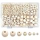 TOAOB Holzperlen zum Auffädeln 1050 Stück Holzkugeln mit Loch 6mm 8mm 10mm 12mm 14mm 16mm 20mm Runde Natur Holzperlen Zwischenperlen mit Box für Makramee Basteln DIY Schmuck Armband