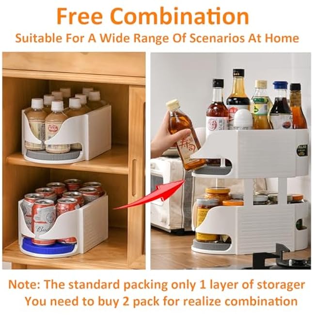 Lazy Susan Turntable for Cabinet, DlY 360¡ã Rotate Fridge Lazy Susan Organizer,Organization & Storage Rotating Shelves for Lazy Susan Pantry Kitchen Cabinet Dining Table Counter top Vanity(1 Pack)