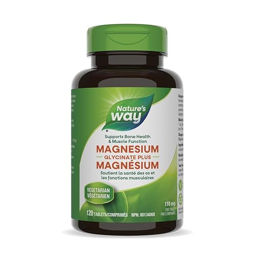 Nature's Way Magnesium Glycinate Plus - Supports Bone Health, Heart & Muscle Function - 120 Vegetarian, Tablets