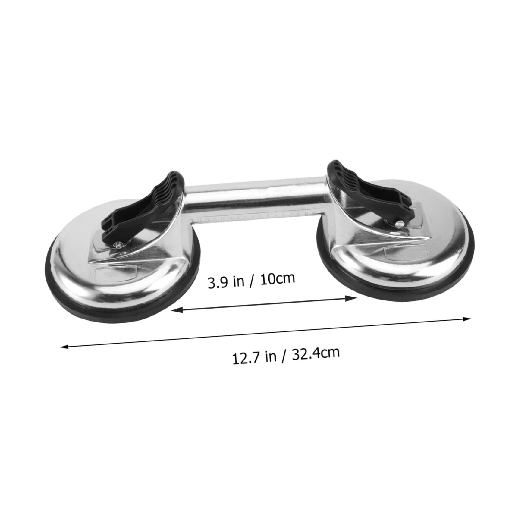 GRIRIW 1pc 2 Glass Suction Cup Vacuum Window Lifter Tile Suction Cup Lifter Suction Cups Heavy Duty Vacuum Suction Cup Double Glass Mover Glass Lifter Glass Gripper Aluminum Alloy Silver