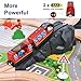 Giant bean Battery Operated Electric Locomotive Magnetic Train Set for Wooden Train Tracks, Powerful Engine Compatible with Most Brands, Christmas Toys for Kids 3+