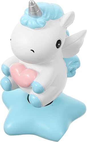 PRETYZOOM Cabezales de unicornio para tablero de instrumentos de automóvil, figuras de unicornio de resina para decoración de tablero de mesa,