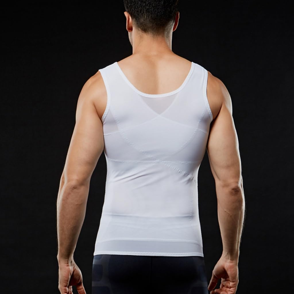 HLTYGWX Hombres Fajas Sin Costuras Ocultar Control De La Barriga Busto Compresión Cuerpo Cintura Entrenador Camiseta Sin Mangas