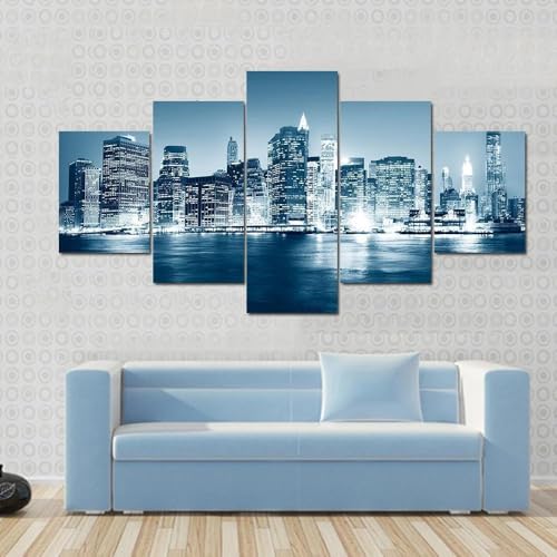 Tableau New York 5 parties pour salon moderne et décoration de chambre