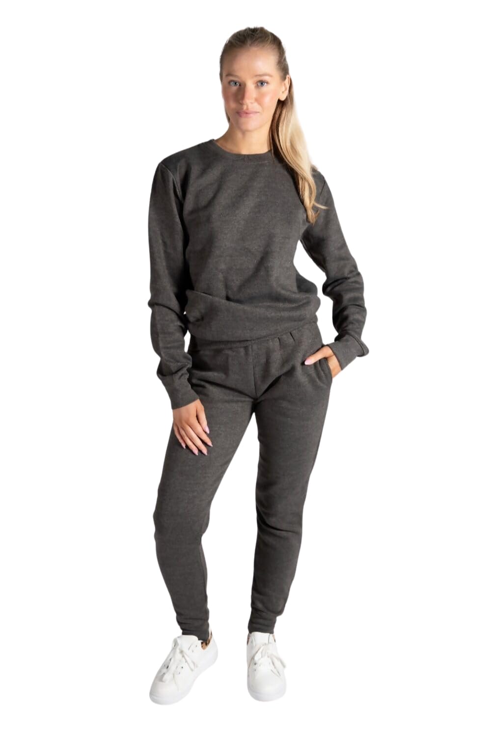Women's Tracksuit, Available UK Sizes 8-16, Fleece, Oversized Fit, Machine Washable, Multicolour (UK, Numeric, 16, Regular, Regular, Charcoal)