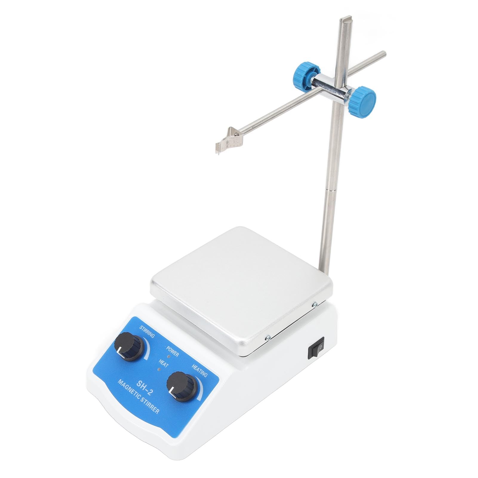 Magnetrührer Heizplattenmischer 2000 Ml Rührkapazität Laborrührer Heizplatte 180 W Maximal 662 ℉ 350 ℃ 100-1600 U/min Stufenlos Einstellbar für Labor (EU-Stecker 220 V)