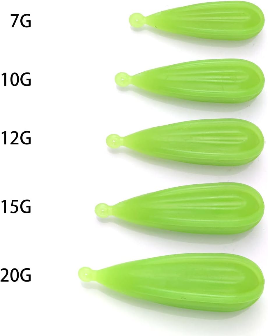 5IN1 Fishing Practice Casting Plugs Suitable for Improving Casting Skill, 5 Mixed Sizes Luminous Bait Casting Practice Plug 7/10/12/15/20g