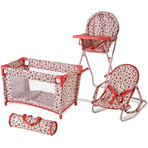The New York Doll Collection Floral Baby Doll Accessories Set Cover