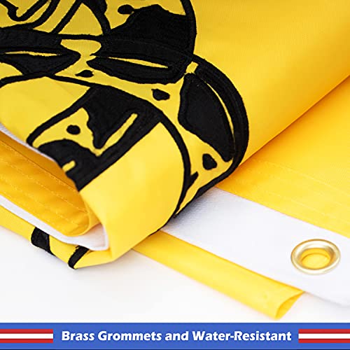 Winbee Embroidered Gadsden Don't Tread On Me Flag 3X5 Ft With Long Lasting Nylon, Double Sewn Stripes And Brass Grommets, Uv Protected, Best American Tea Party Gadsden Flag Outdoor/Indoor Display #TOP3