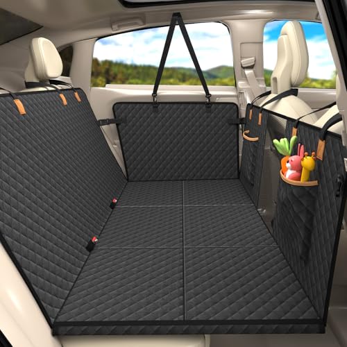 Lekeinchi Funda de Asiento de Coche para Perros, Funda de Asiento de 6 Piezas de Madera Dura para Perro, Impermeable, Resistente a Arañazos, Resistente a Caídas, Apto para Todos los Coches, Negro