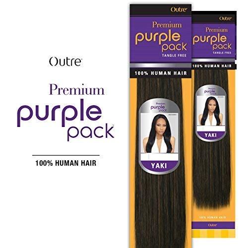 2-PACK DEALS ! Outre Human Hair Weave Premium Purple Pack Yaki (10", 1B)