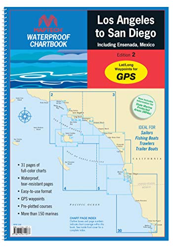 MAPTECH Waterproof Chartbook Los Angeles to San Diego Including Ensenada, Mexico 2nd Edition
