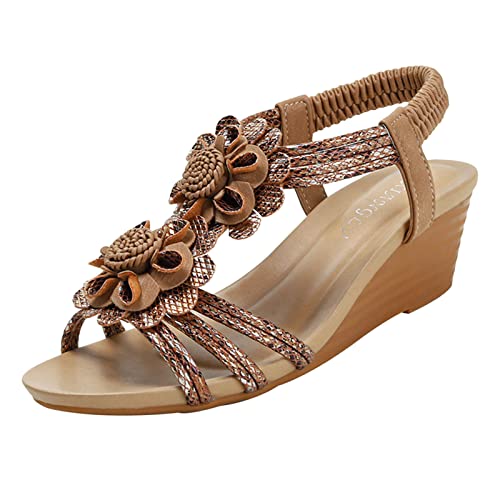 Chaussures femme compensées pieds larges avec sangle élastique confort