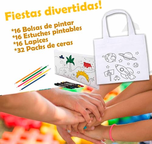 Bolsa Infantil De Planetas Para Colorear Con Ceras – Pack De 15 Bolsas Y Ceras – Regalo Original Para Cumpleaños, Bodas, Bautizos Y Comuniones