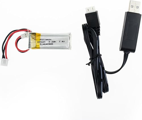 Miniatura 3 de HHZ 3 unids 7.4V 300mAh 20C Lipo batería con cargador USB y 3 en 1 cable para WLtoys F959 XK DHC-2 A600 A700 A800 A430 Sky-King RC avión piezas de