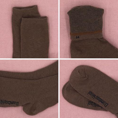 Image of BambooMN Unisex Men and Women's Rayon from Bamboo Wool Blend Athletic Crew Socks for Home, Travel, Work and Sport, 2 Pairs