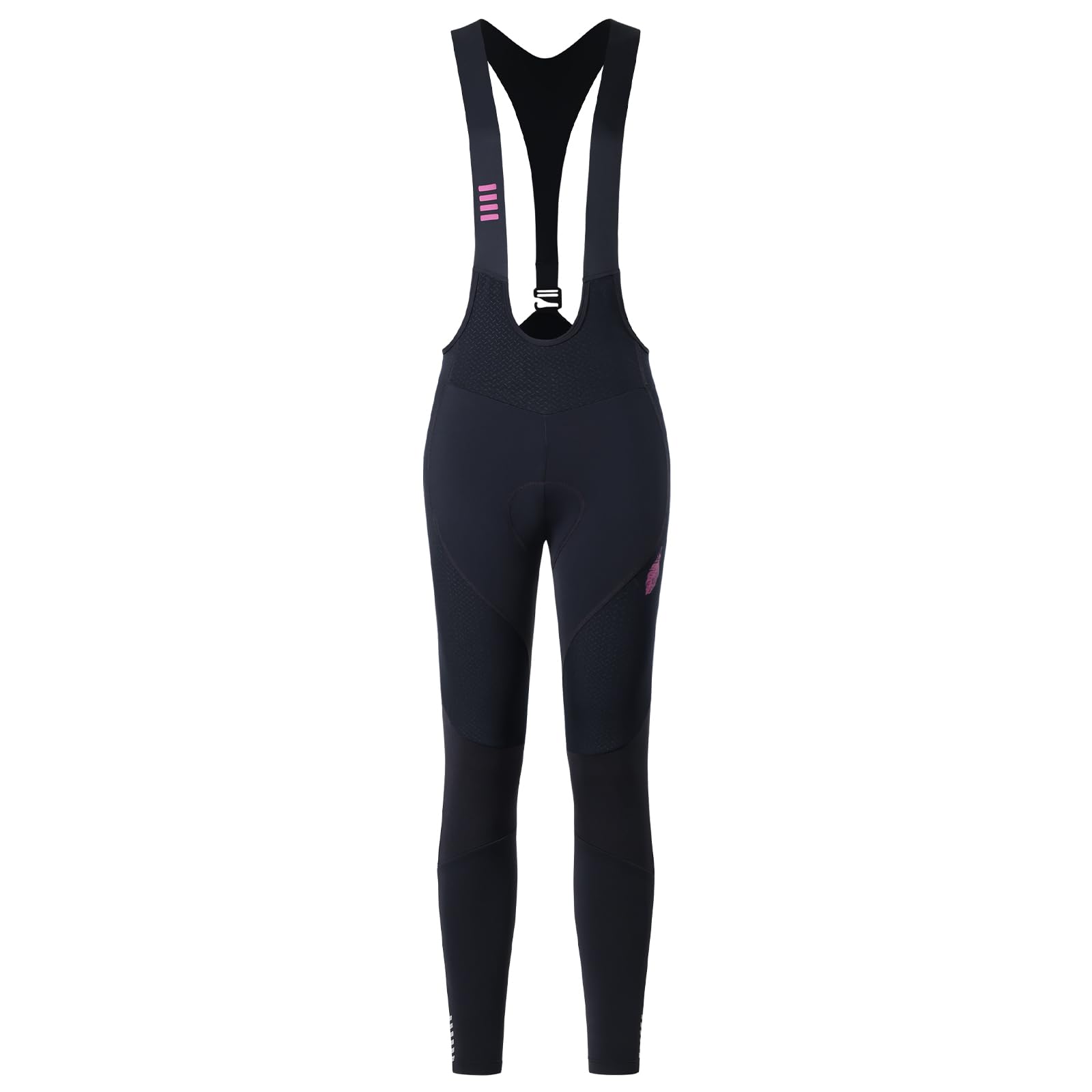 Santic Pantaloni lunghi da ciclismo da donna, con imbottitura, chiusura lampo termica sulla parte inferiore della gamba, super elastici e caldi