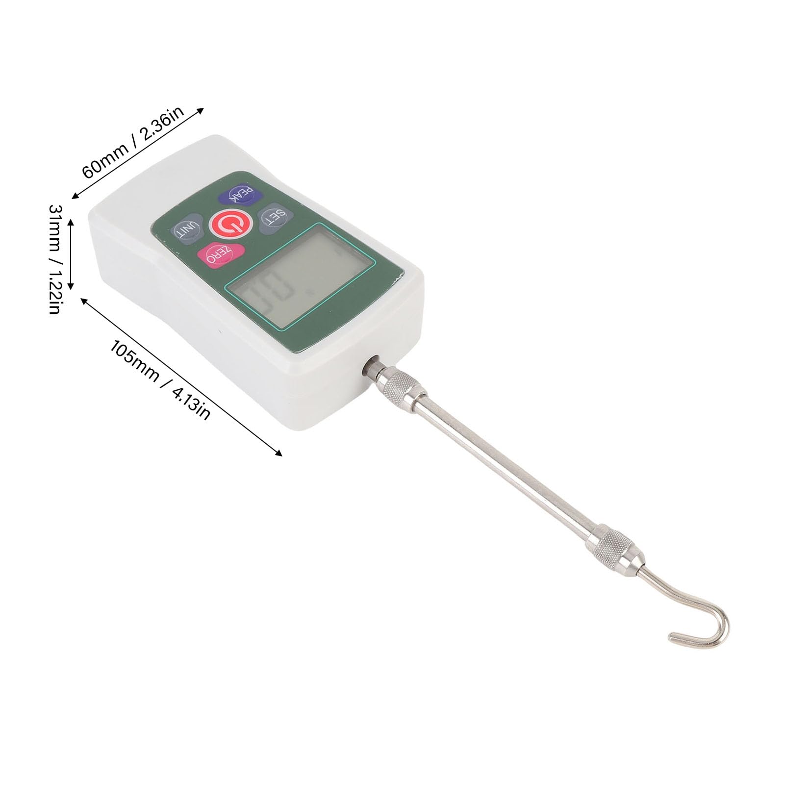 Dinamómetro digital de empuje y tracción de 100 N, medidor de fuerza portátil con 4 unidades, estuche de almacenamiento y retroiluminación automática para experimentos de