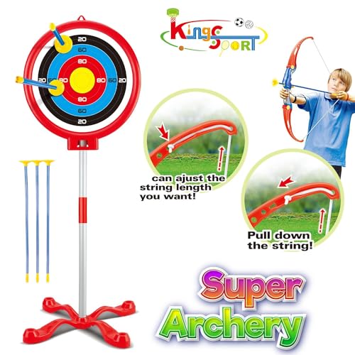 Kingsport Kids Archery Set with Adjustable Height Stand Targeting Board and Suction Arrows for Perfect Indoor and Outdoor Games Bow and Arrow Archery Shooting Set for Kids 3+ Years and Above - Image 4