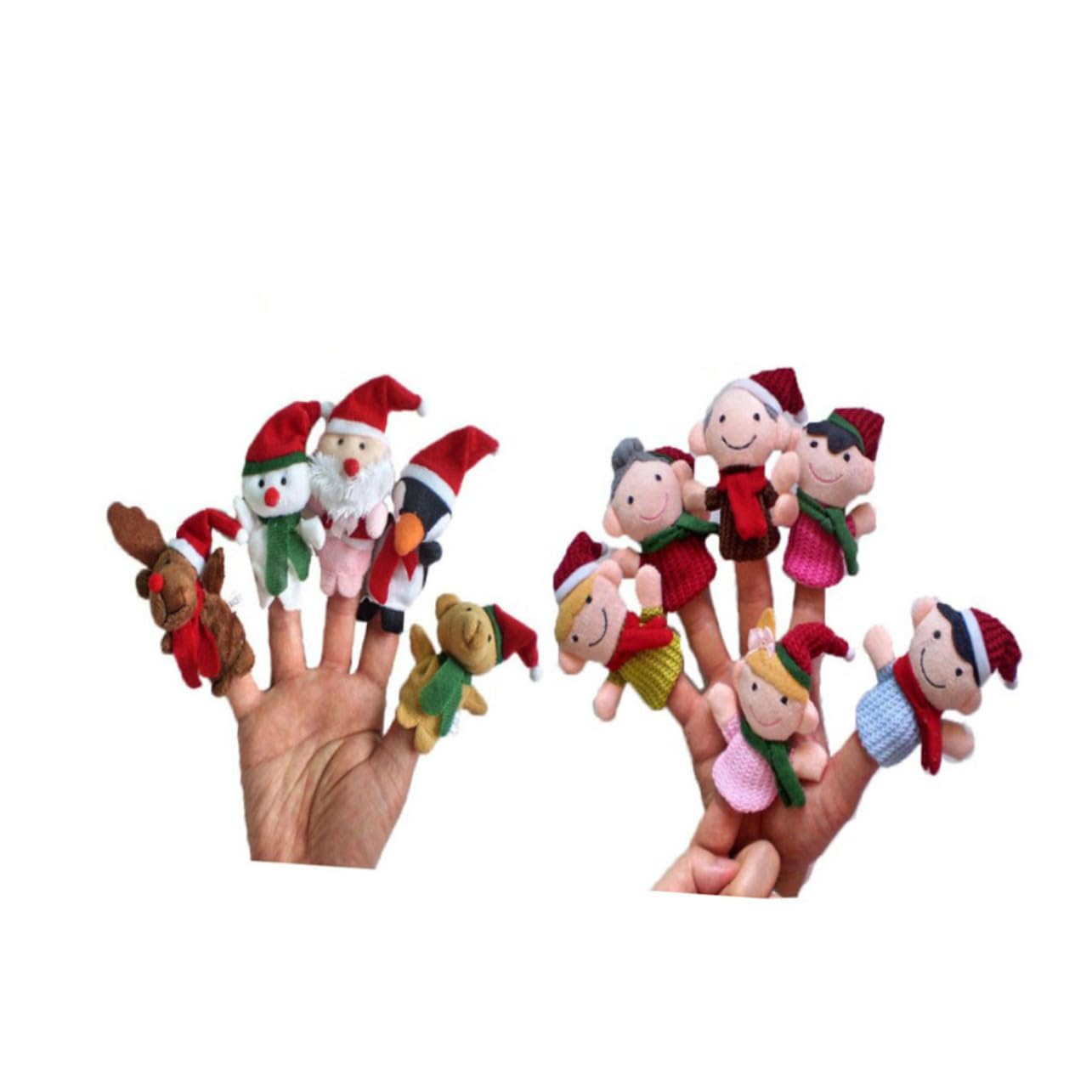 TOYANDONA 33piezas Muñecos De Dedos De Navidad Animales y Familiares De Peluche para Juguetes Educativos para Cuentos rol