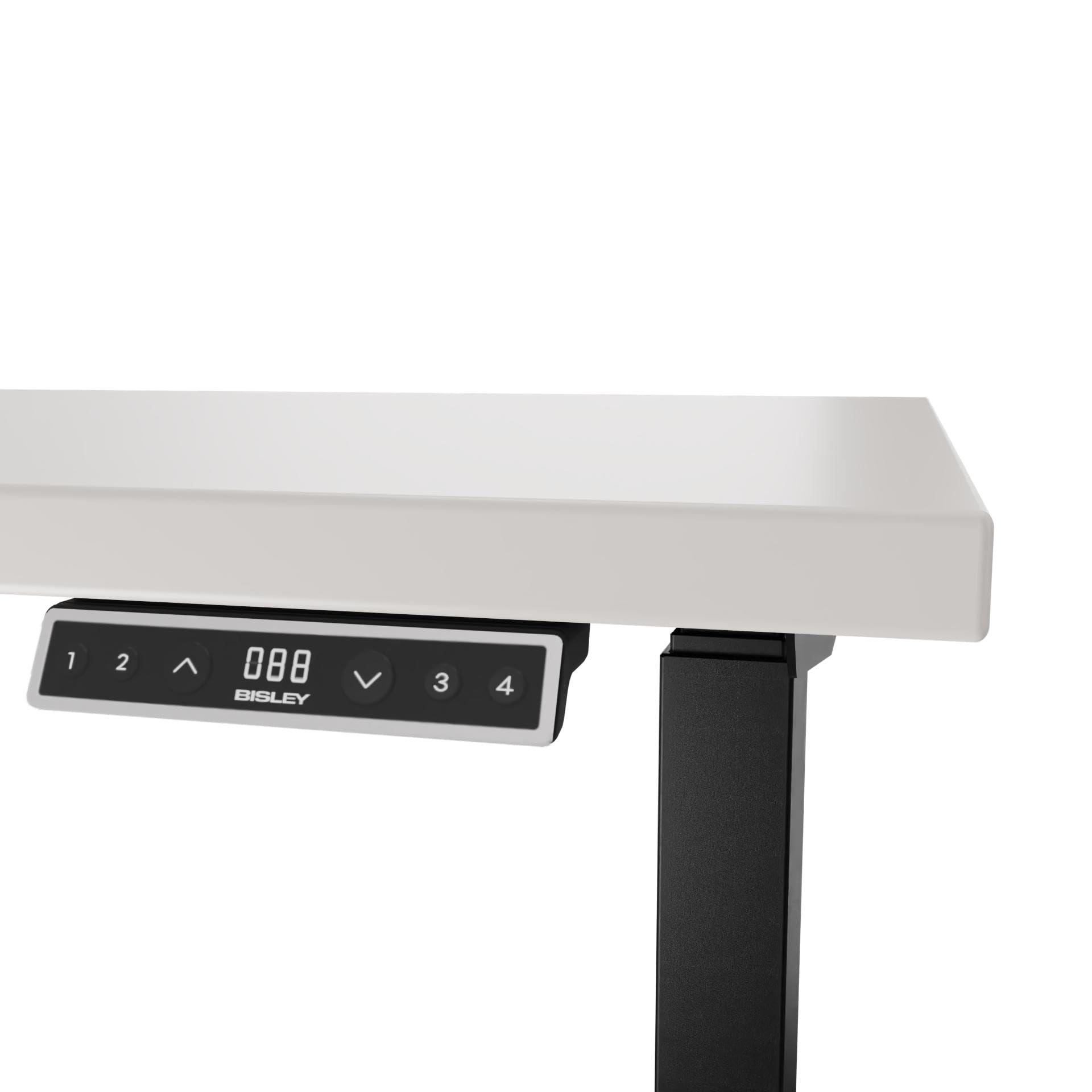 Höhenverstellbarer Schreibtisch E-WonderTech, EWT1606007, Platte 007 lichtgrau, Gestell 333 schwarz, H 630-1280 x B 1600 x T 600